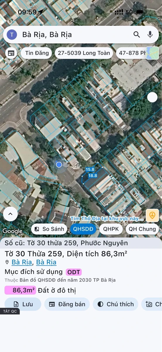 Bán đất góc 2 mặt tiền Bà Rịa 86m2 - Ảnh thu nhỏ 4