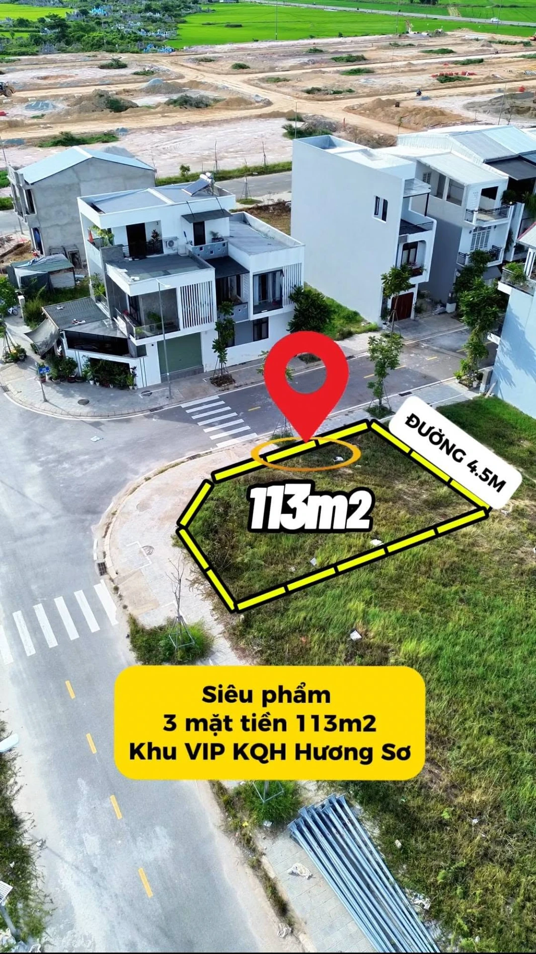 Bán đất 113m² 3 mặt tiền Nguyễn Văn Linh Huế, 2,3 tỷ - Ảnh 1