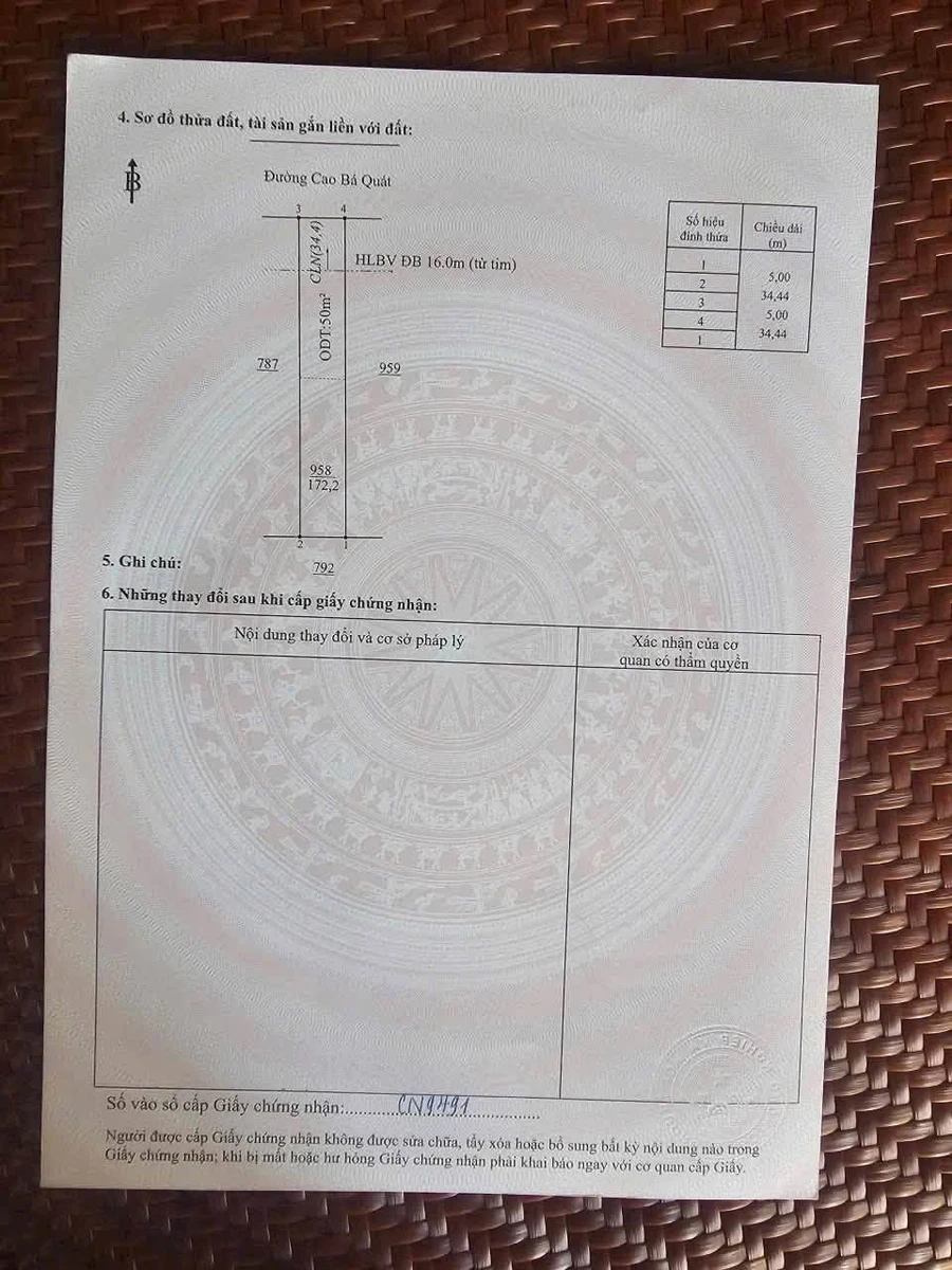 Bán lô đất mặt tiền Cao Bá Quát, Bình Phước, 175m2, giá 7xx triệu - Ảnh thu nhỏ 4
