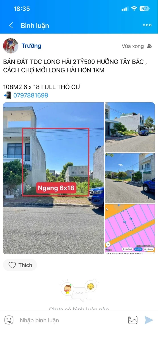 Bán đất Long Hải 108m² 2 tỷ 5 hướng Tây Bắc - Ảnh thu nhỏ 4