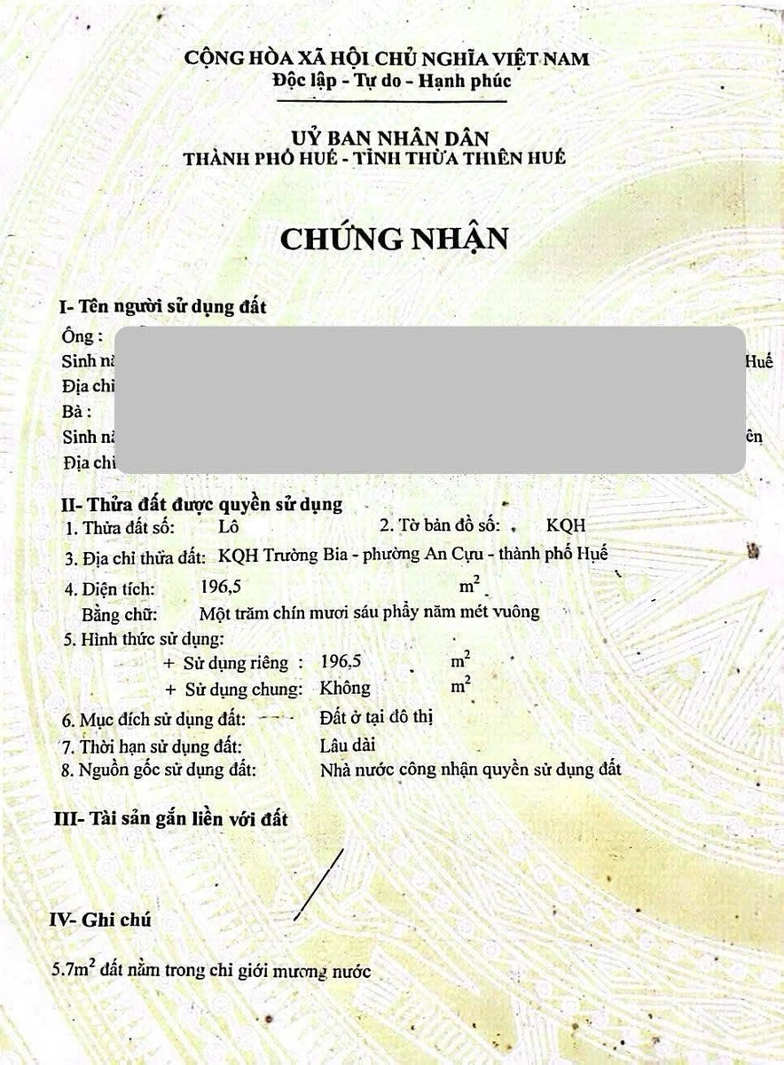 Bán lô góc 2 mặt tiền 196m² Huế, kèm trọ 6 phòng - Ảnh thu nhỏ 5