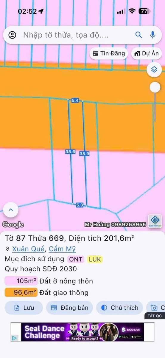 Bán 2 nền đất Sông Nhạn Đồng Nai 198.9m² 1 tỷ 4 - Ảnh thu nhỏ 2