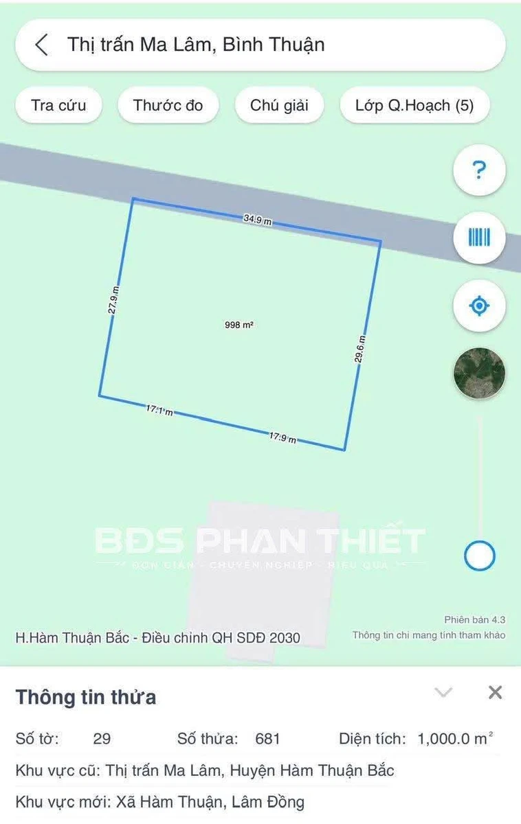 Bán đất vườn Ma Lâm 1.000 m² - Ảnh thu nhỏ 3