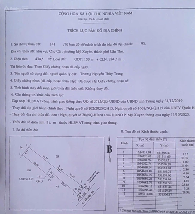 Bán đất ruộng 11700 m2, mặt tiền đường nhựa lớn, phường Mỹ Xuyên, Tp. Cần Thơ. Giá 2.6 tỷ - Ảnh thu nhỏ 3