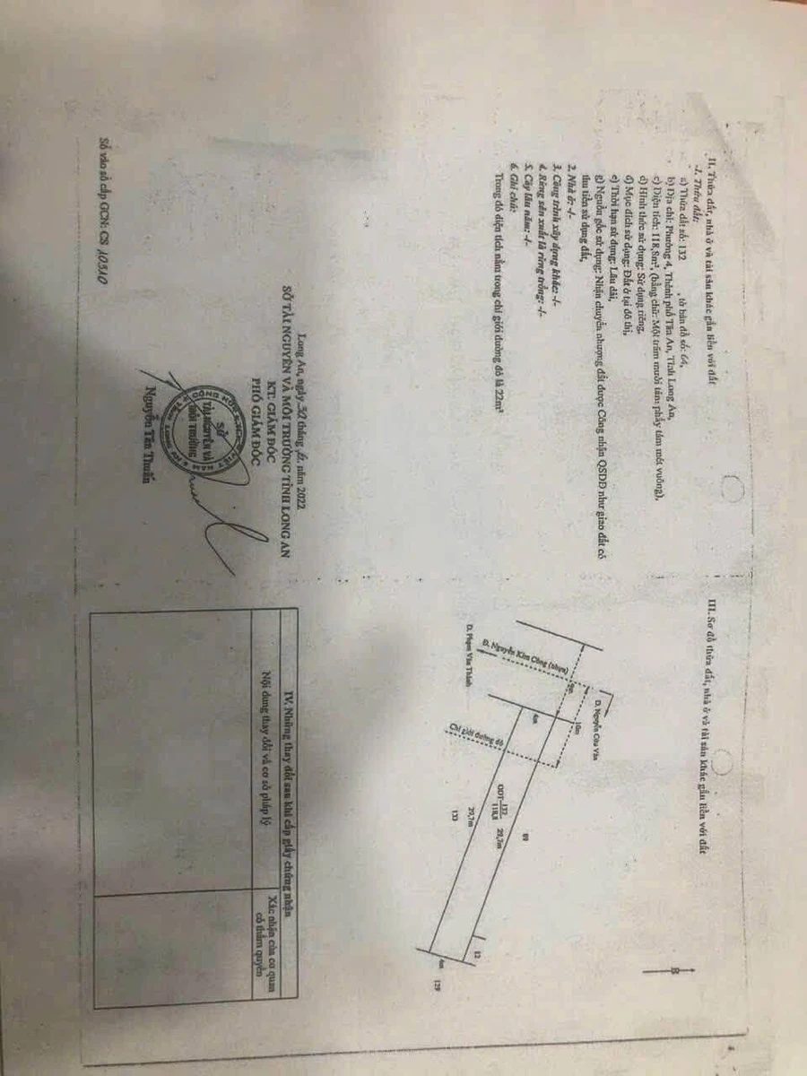 Bán đất mặt tiền Nguyễn Kim Công Tân An 119m² 1 tỷ 550 - Ảnh thu nhỏ 3