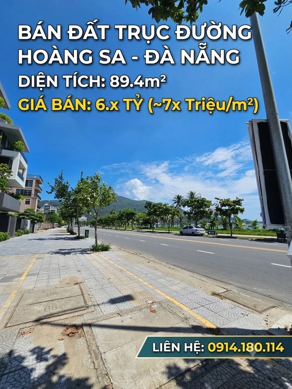 Bán đất biển Hoàng Sa Sơn Trà Đà Nẵng 89m2, giá 6 tỷ