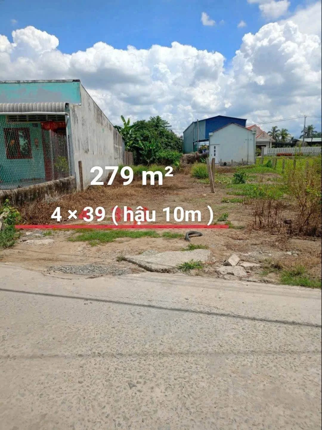 Bán đất hẻm 279m² Châu Thị Kim, Tân An, Tiền Giang 1,9 tỷ - Ảnh 1
