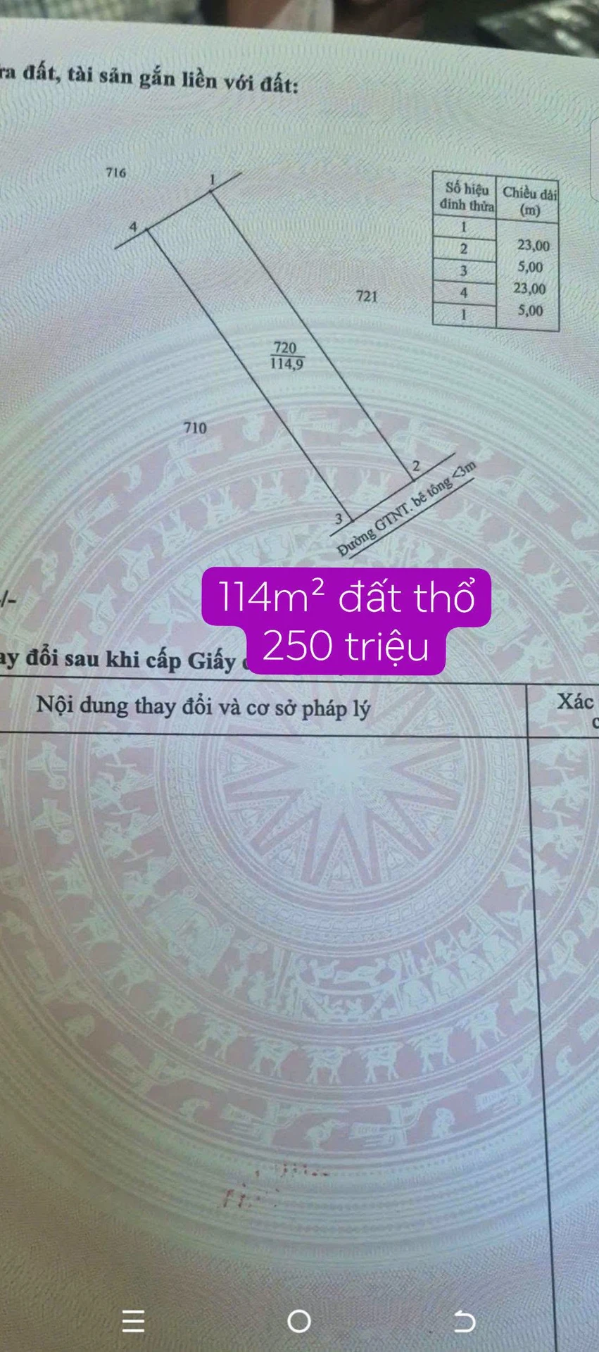 Bán đất thổ cư 115m² tại Châu Thành, Long An - 250 triệu - Ảnh 1