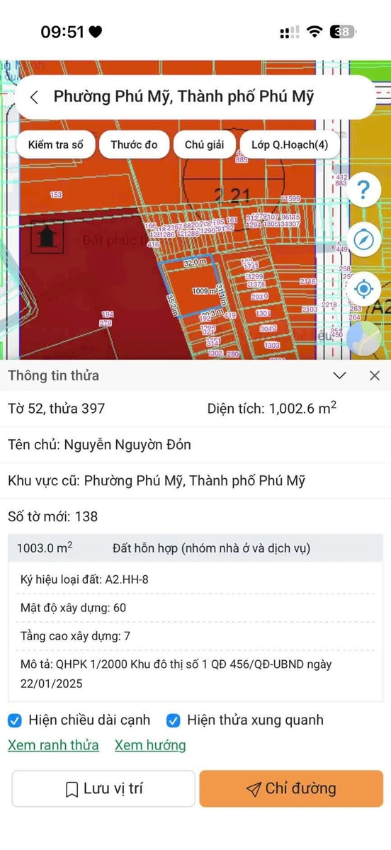 Bán lô đất 1 sào (9920 m²) 2 mặt tiền Phú Mỹ 5.5 tỷ - Ảnh 1
