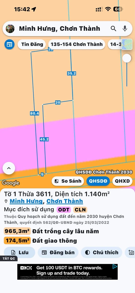Bán đất 1.140m² tại Chơn Thành, Bình Phước, giá 700 triệu - Ảnh thu nhỏ 2
