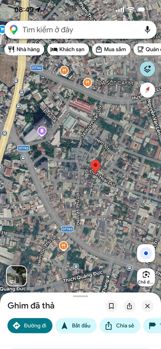 Bán đất Phú Lợi 347m2 mặt tiền Trịnh Hoài Đức 9 tỷ - Ảnh thu nhỏ 2