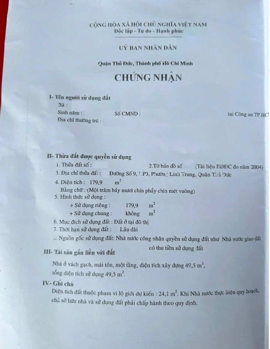 Bán nhà mặt tiền Linh Trung 179.9m2, 1 phòng ngủ - Ảnh 1