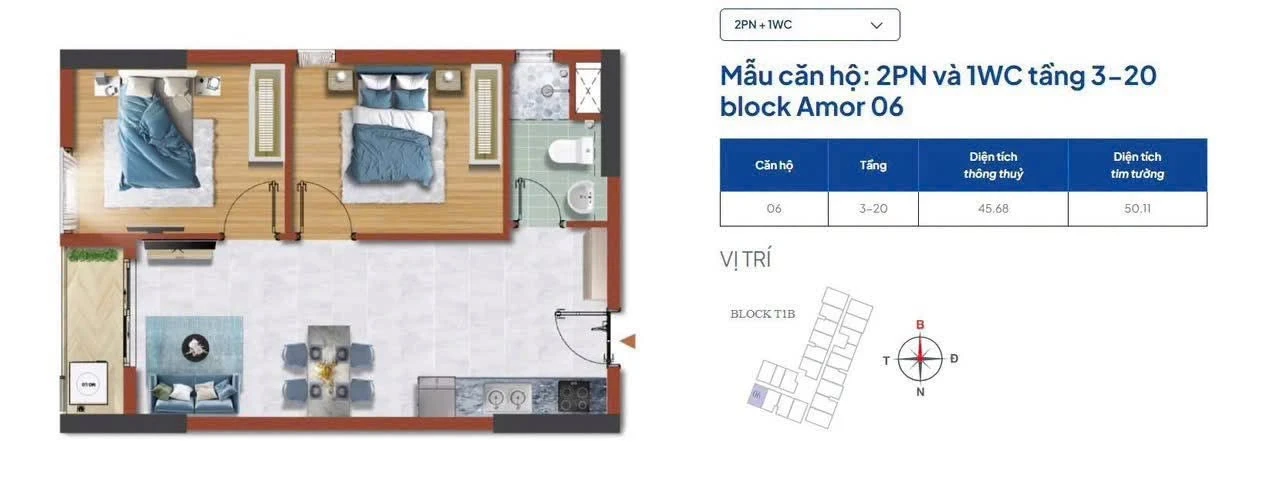 Bán căn hộ 2 phòng ngủ 50m² chỉ 1,45 tỷ tại Bình Chánh - Ảnh 1
