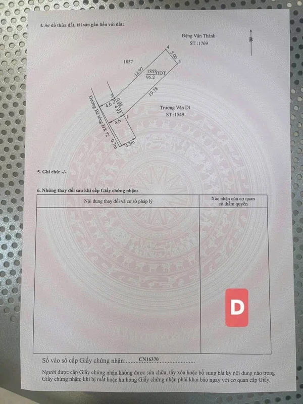 Bán đất Định Hoà Thủ Dầu Một 100m2 1 tỷ 950 triệu