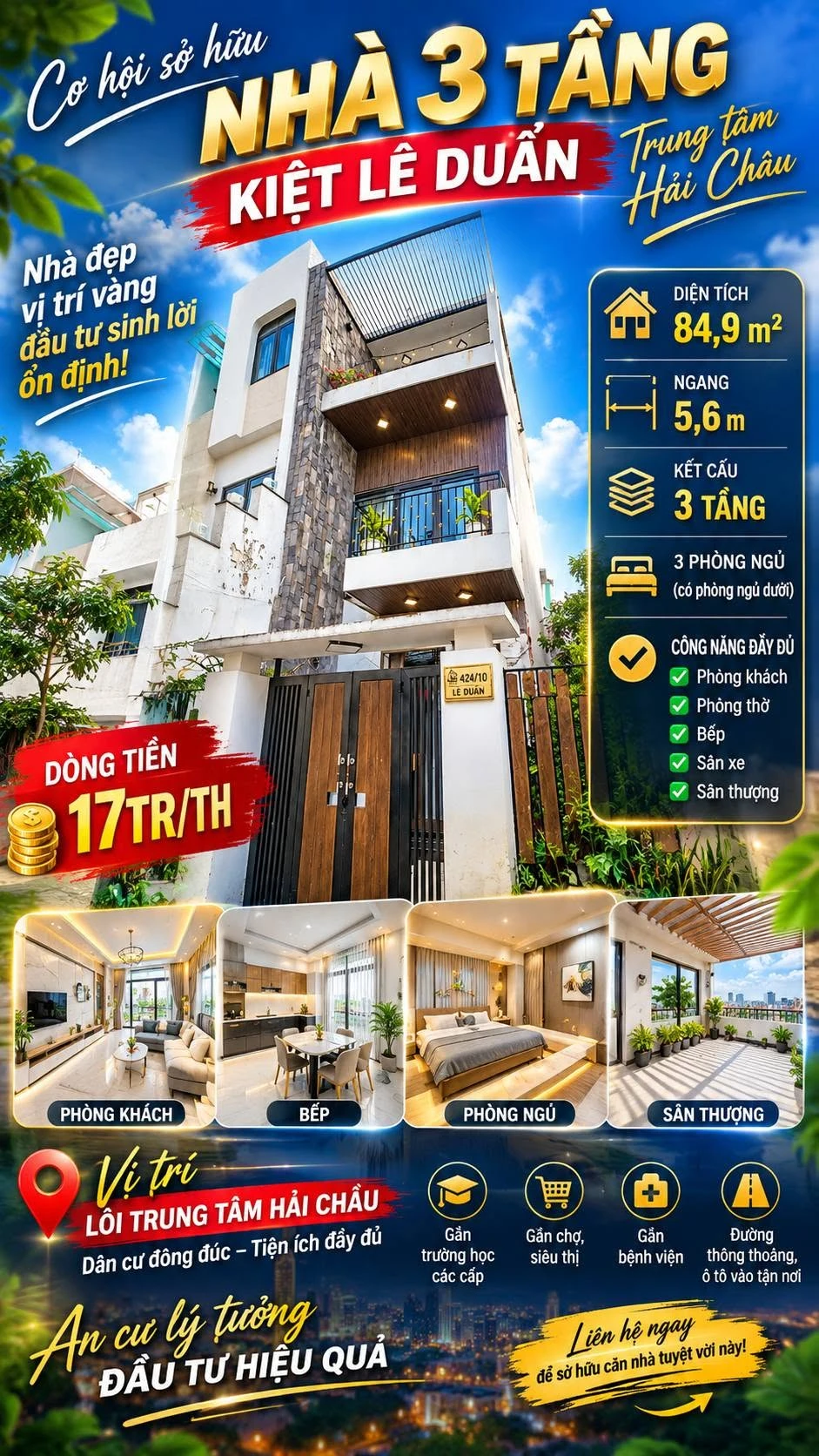 Bán nhà 3 tầng 84,9m² Lê Duẩn Hải Châu Đà Nẵng - Ảnh 1