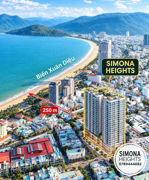 Bán căn hộ 2PN 70m2 Simona Heights Quy Nhơn, cách biển 300m, giá 2,65 tỷ