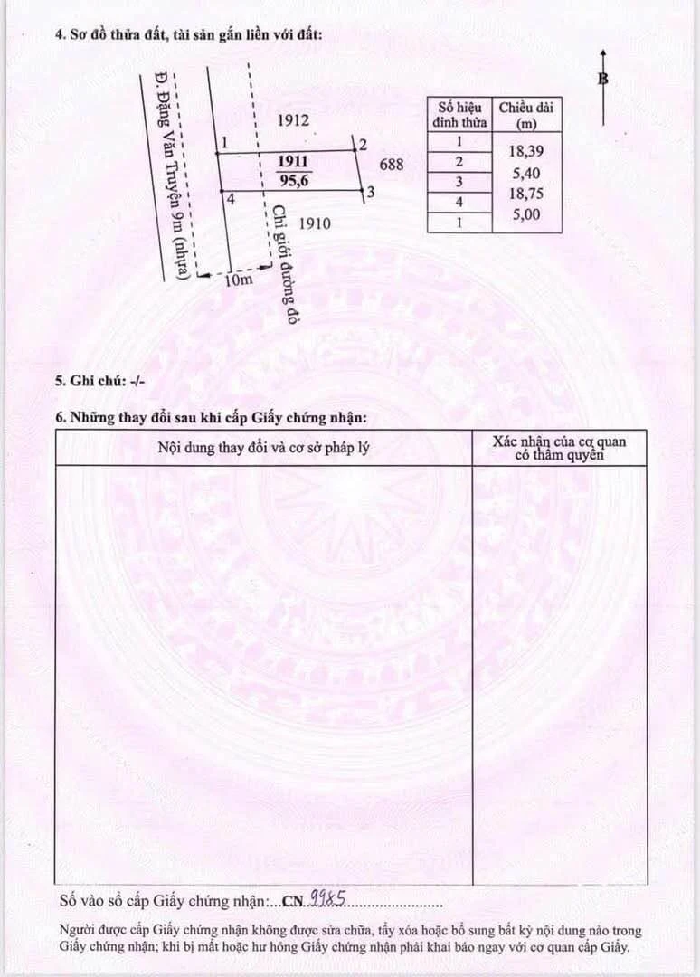 Bán 2 lô đất mặt tiền Đặng Văn Truyện, Tây Ninh, 95 m² - Ảnh thu nhỏ 4