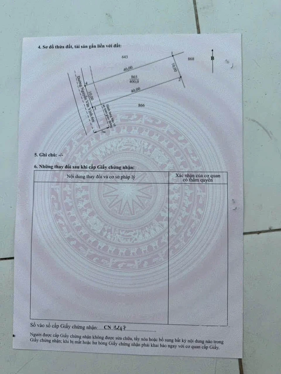 Bán đất 200m² đường bê tông 6m Tân Trụ 849 triệu - Ảnh thu nhỏ 2