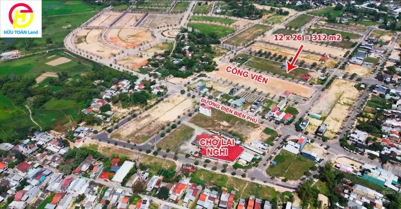 Chợ Lai Nghi: Bán lô đất 12x26=312 m2; view công viên; giá chỉ 16,5 tr/m2