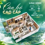 Căn hộ 2PN Eco Palace Buôn Ma Thuột tầng 33, hướng Tây Nam, 63,8m2 giá 2,93 tỷ - Ảnh thu nhỏ 1
