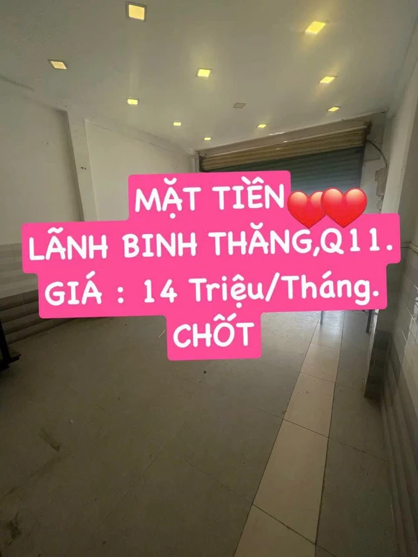 Cho thuê nhà mặt tiền 36m² 2PN Quận 11, 14 triệu/tháng