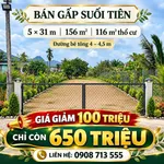 Bán gấp đất 156m2 (thổ cư 116m2) khu Suối Tiên giá 650 triệu - Ảnh thu nhỏ 1