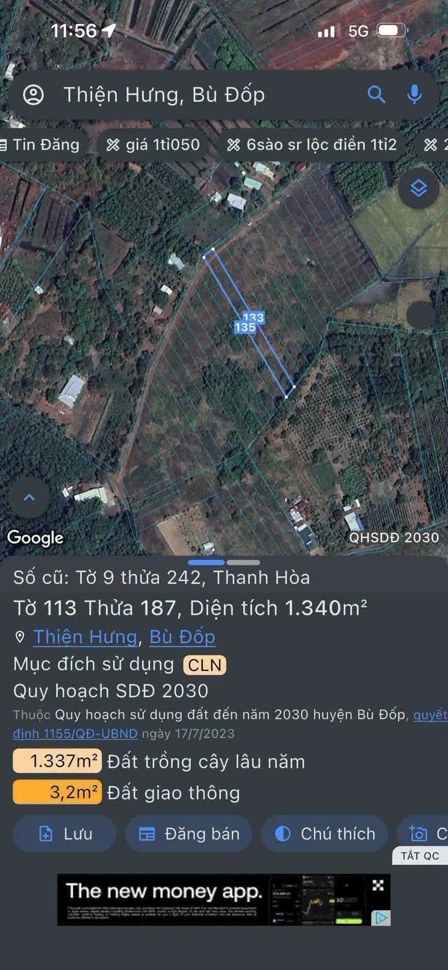 Bán đất Bù Đốp 1.340m2 10m mặt tiền 200 triệu - Ảnh 1