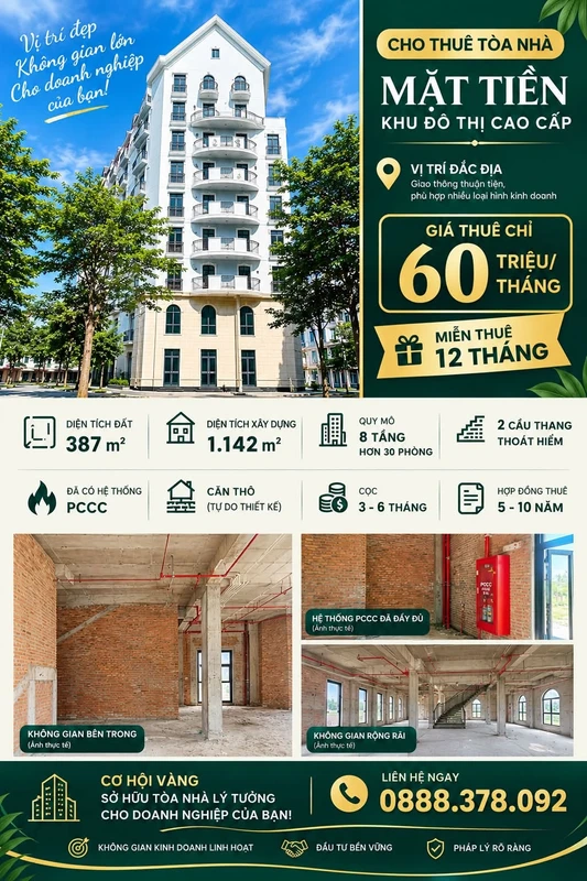 Cho thuê mini hotel Grand World Phú Quốc 1142m2, 6 triệu/tháng