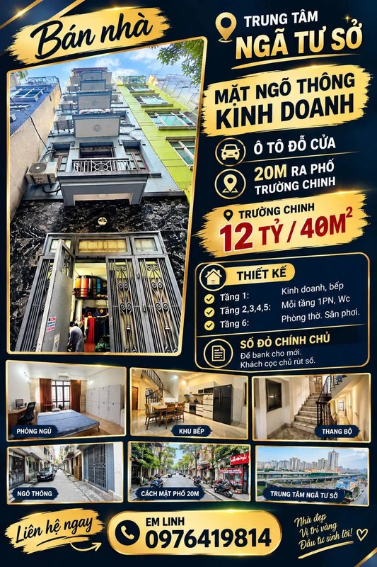Bán nhà 6 tầng 40m2 ngõ 522 Trường Chinh, Ngã Tư Sở, Hà Nội giá 12 tỷ