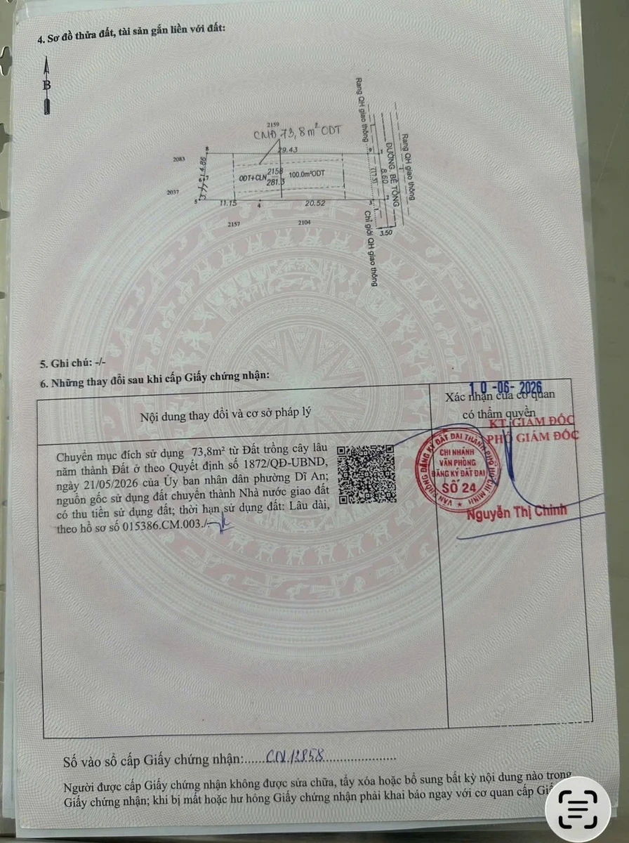 Bán lô đất 281m2 đường Nguyễn Trung Trực, Dĩ An, gần chợ Dĩ An 1 - Ảnh 1