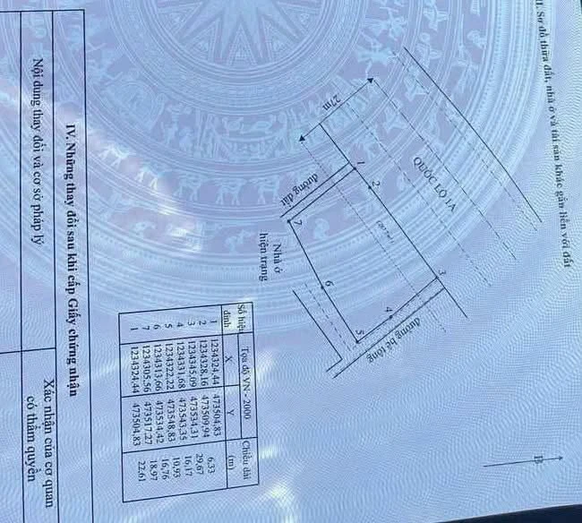 Bán đất 3 mặt tiền QLO1A Cần Giờ 912m2 - 1 tỷ 100 triệu - Ảnh 1
