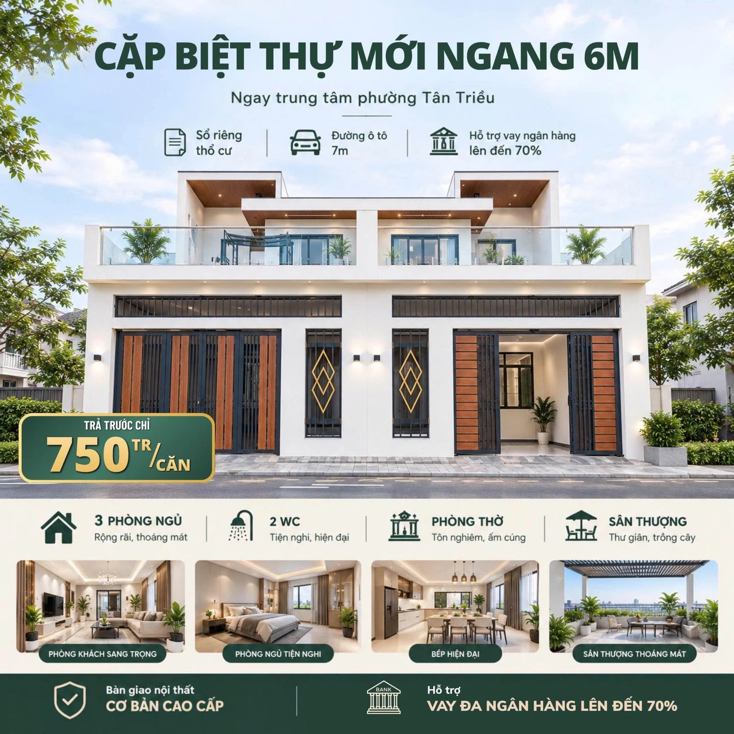 Bán biệt thự 180m² 4PN ngã 4 Tân Triều 2.5 tỷ - Ảnh 1