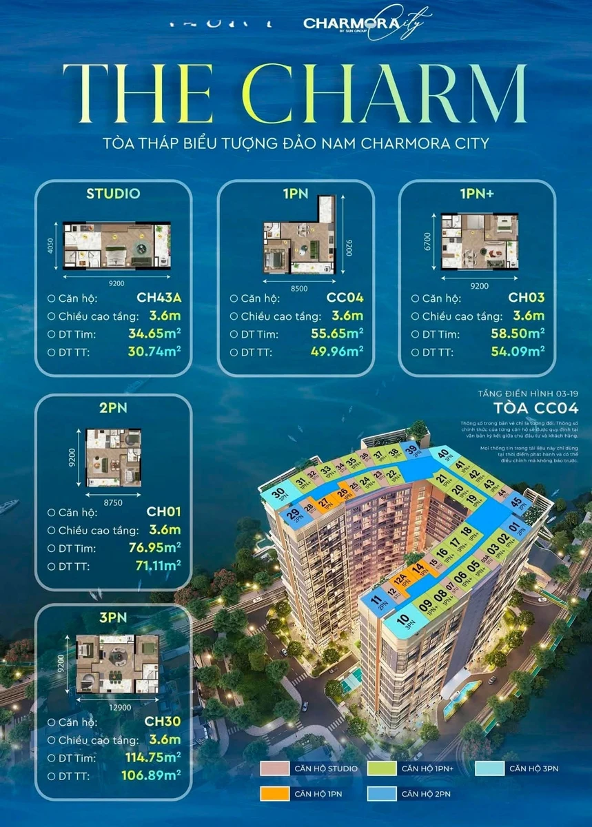 Bán căn hộ 2PN The Charm 61m² view sông biển Nha Trang 4,75 tỷ - Ảnh thu nhỏ 2