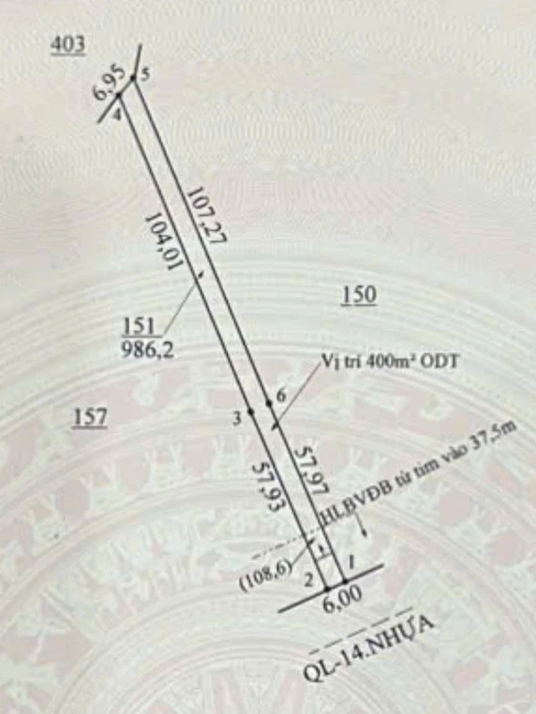 Bán đất mặt tiền Quốc Lộ 14 Tân Thành, Bình Dương, 1 tỷ 3xx triệu