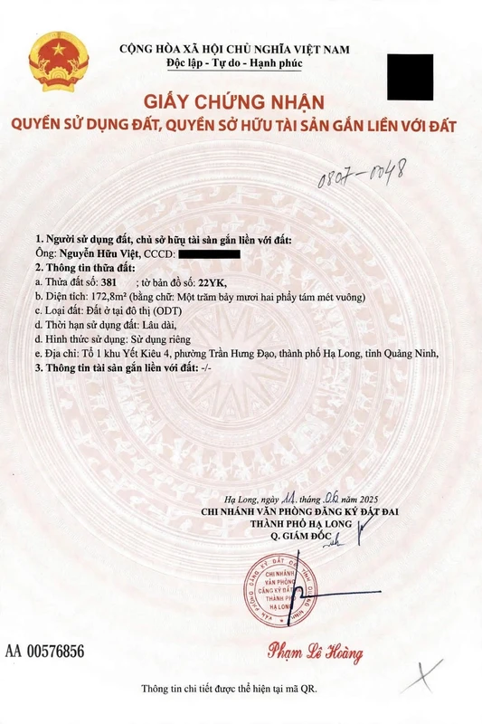 Bán đất vàng 172,8m2 trung tâm Hòn Gai, Hạ Long