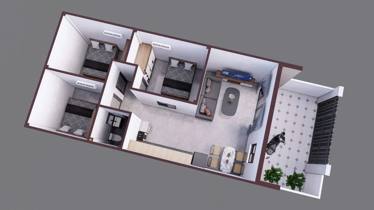 Bán nhà sổ đỏ 80m² 3PN Tân Triều Hương Lộ 15 - Ảnh thu nhỏ 2