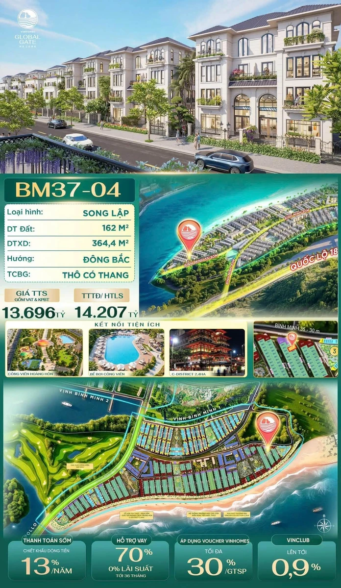 Bán biệt thự song lập 162m² Vịnh Bình Minh 1 từ 9,4 tỷ - Ảnh thu nhỏ 2