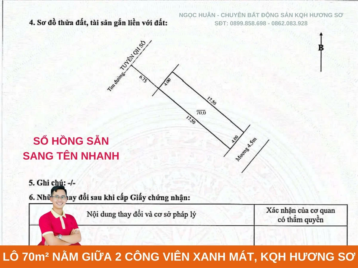 Bán lô đất 70m² KQH Hương Sơ, Tp Huế - 1,39 tỷ - Ảnh thu nhỏ 3