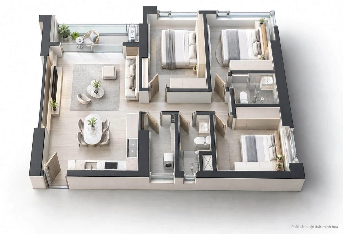 Bán căn 3PN Masteri Đà Nẵng 79,4m² giá 6,654 tỷ - Ảnh thu nhỏ 2