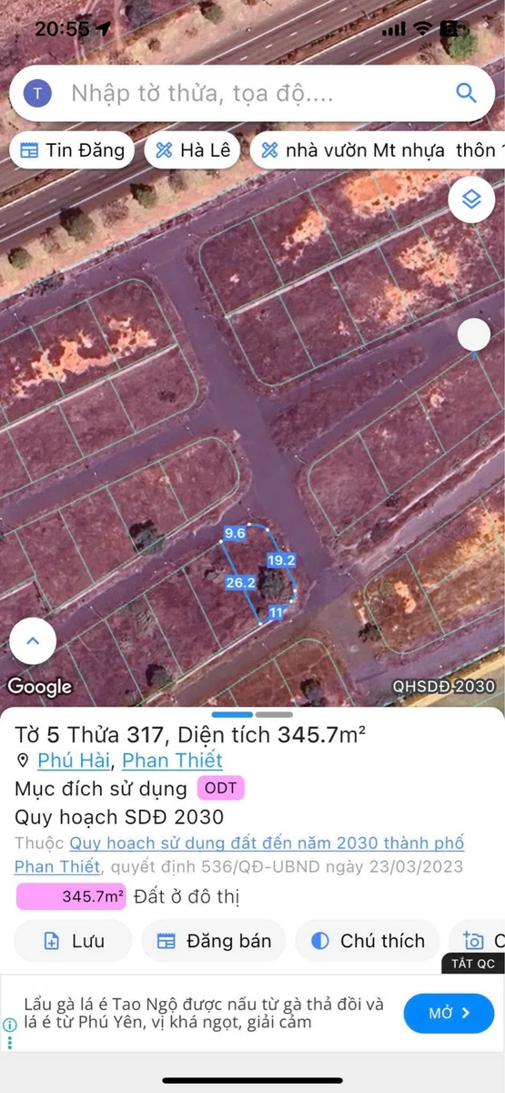 Bán lô góc 3 mặt tiền Diamond Bay Mũi Né 345m² 5 tỷ 350 triệu - Ảnh thu nhỏ 3