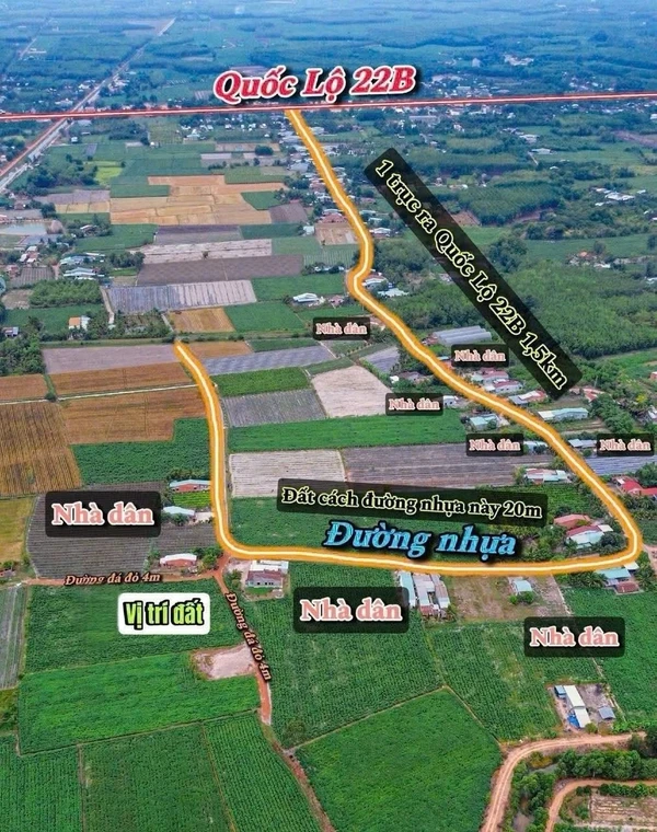Bán đất thổ cư 175m2 giá 195 triệu tại Tân Phong, Tân Biên, Tây Ninh