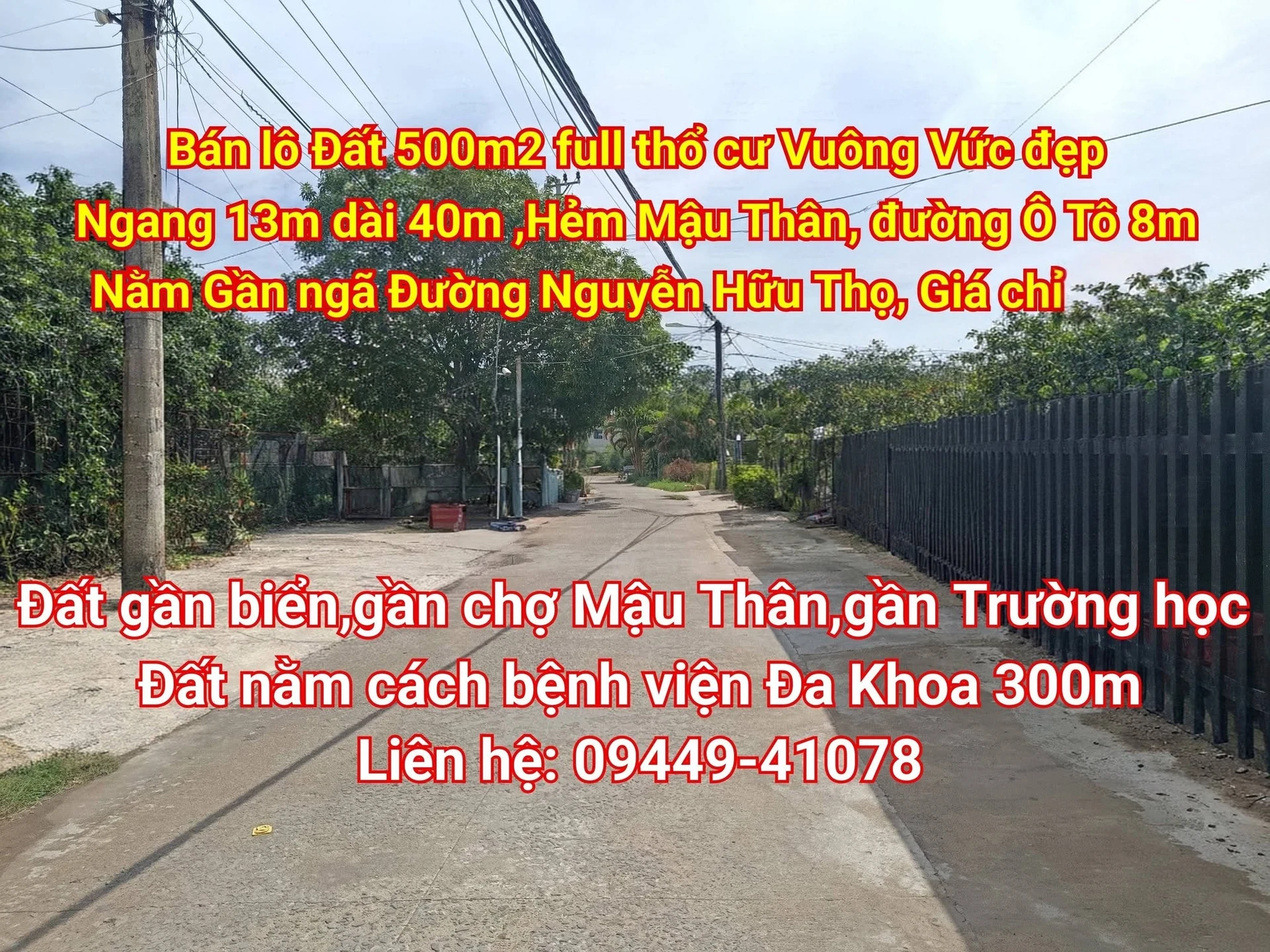 Bán lô đất 500m2 Mậu Thân Khánh Hòa 6.9 tỷ - Ảnh 1
