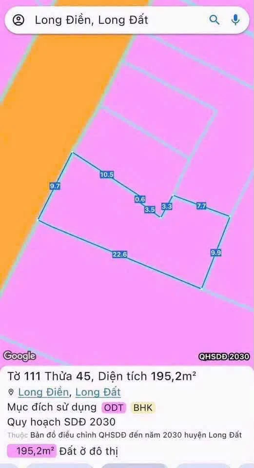 Bán đất mặt tiền Ngô Gia Tự Long Điền 200m² 2.45 tỷ - Ảnh 1
