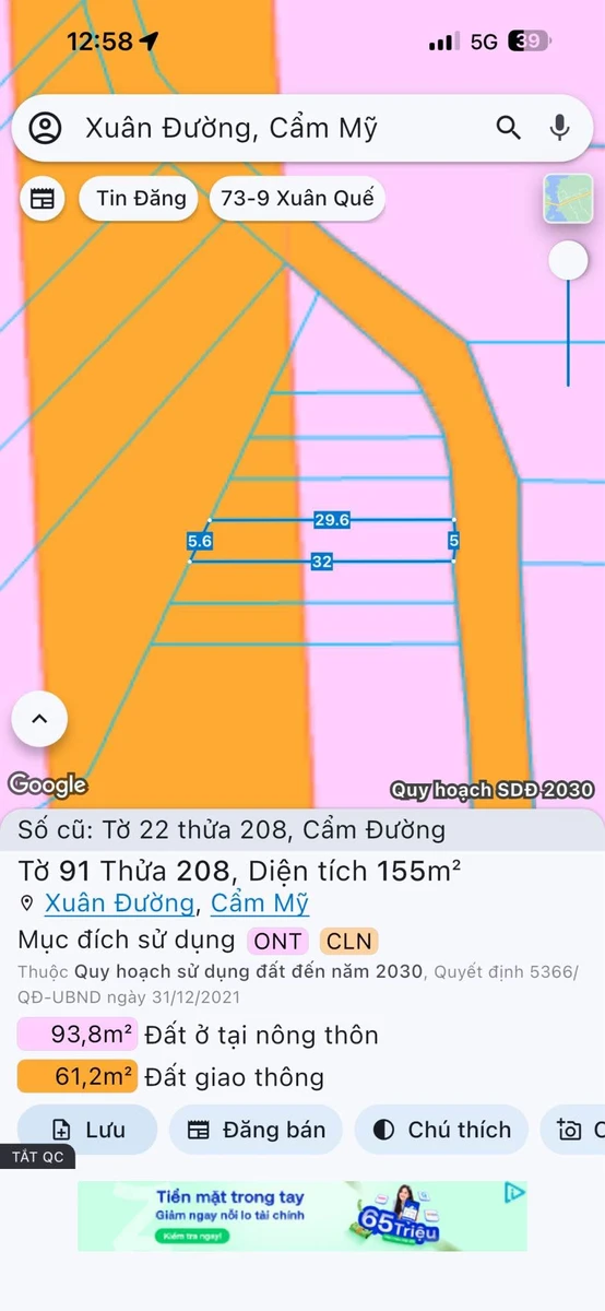 Bán đất Xuân Đường Đồng Nai 155m2, 1 tỷ 150 - Ảnh 1