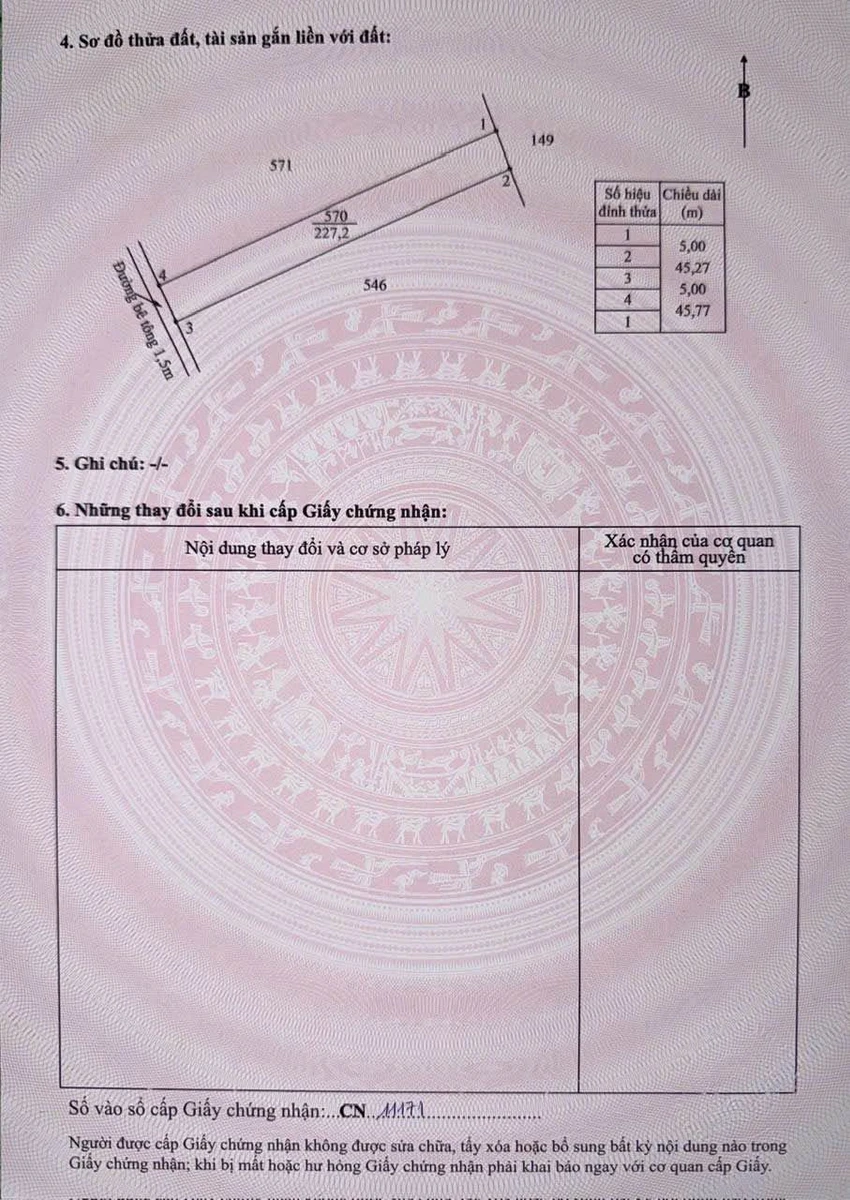 Bán đất thổ cư 5x47m sổ hồng riêng giá 470 triệu tại xã Tầm Vu, Tây Ninh - Ảnh thu nhỏ 4