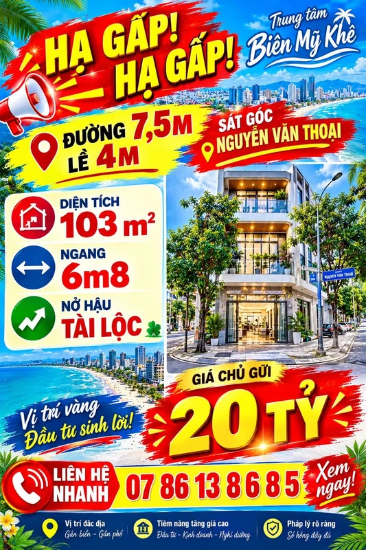 Bán nhà Mỹ Khê Đà Nẵng 103m² 20 tỷ