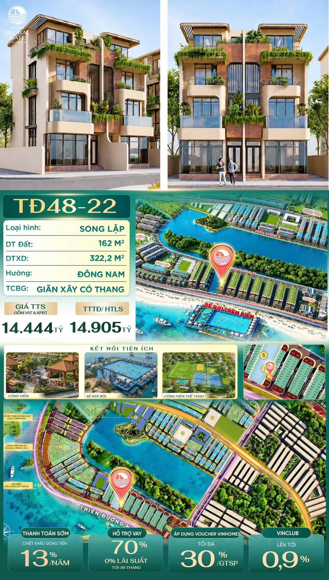 Bán song lập 162m2 sân vườn riêng hướng thủy Hạ Long - Ảnh 1