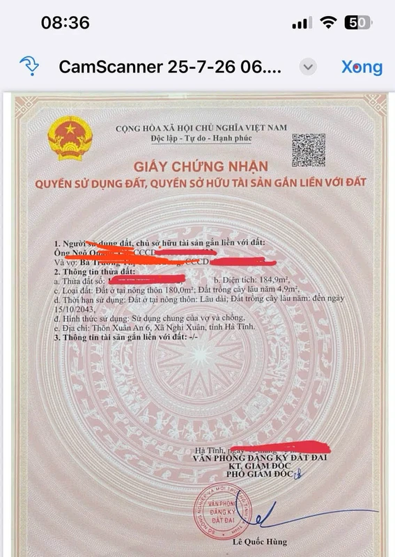 Bán nhà đất Xuân An 184,9m² Hà Tĩnh
