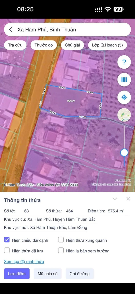 Bán đất 571m² thổ cư Hàm Phú, Bình Thuận 360 triệu - Ảnh thu nhỏ 2