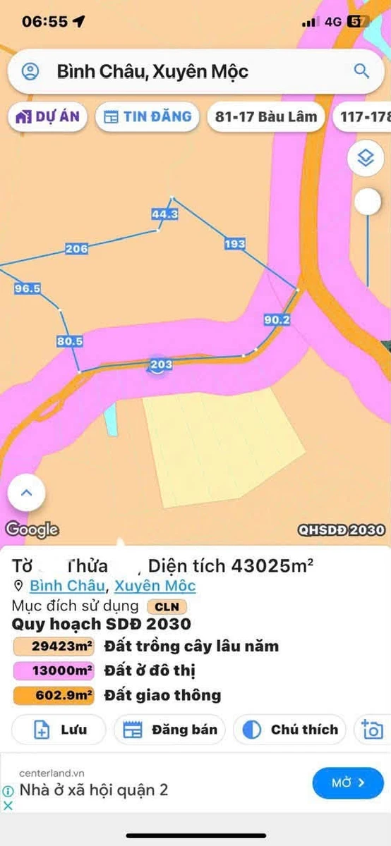Bán đất 4,3 ha gần suối nước nóng Bình Châu, giá 1 triệu/m² - Ảnh thu nhỏ 2